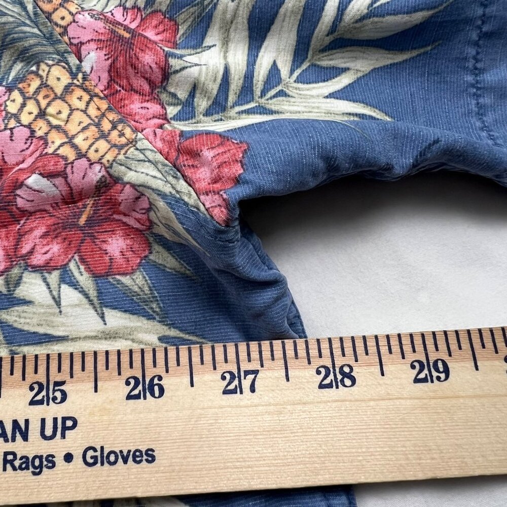 Caribbean Hawaiian Shirt XXL Palm Tree Pineapple Floral Mens Short Sleeve Button - Picture 9 of 11
